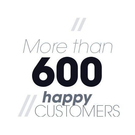 More than 600 happy customers